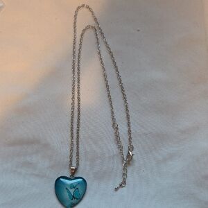 Blue Heart Pendant Necklace
